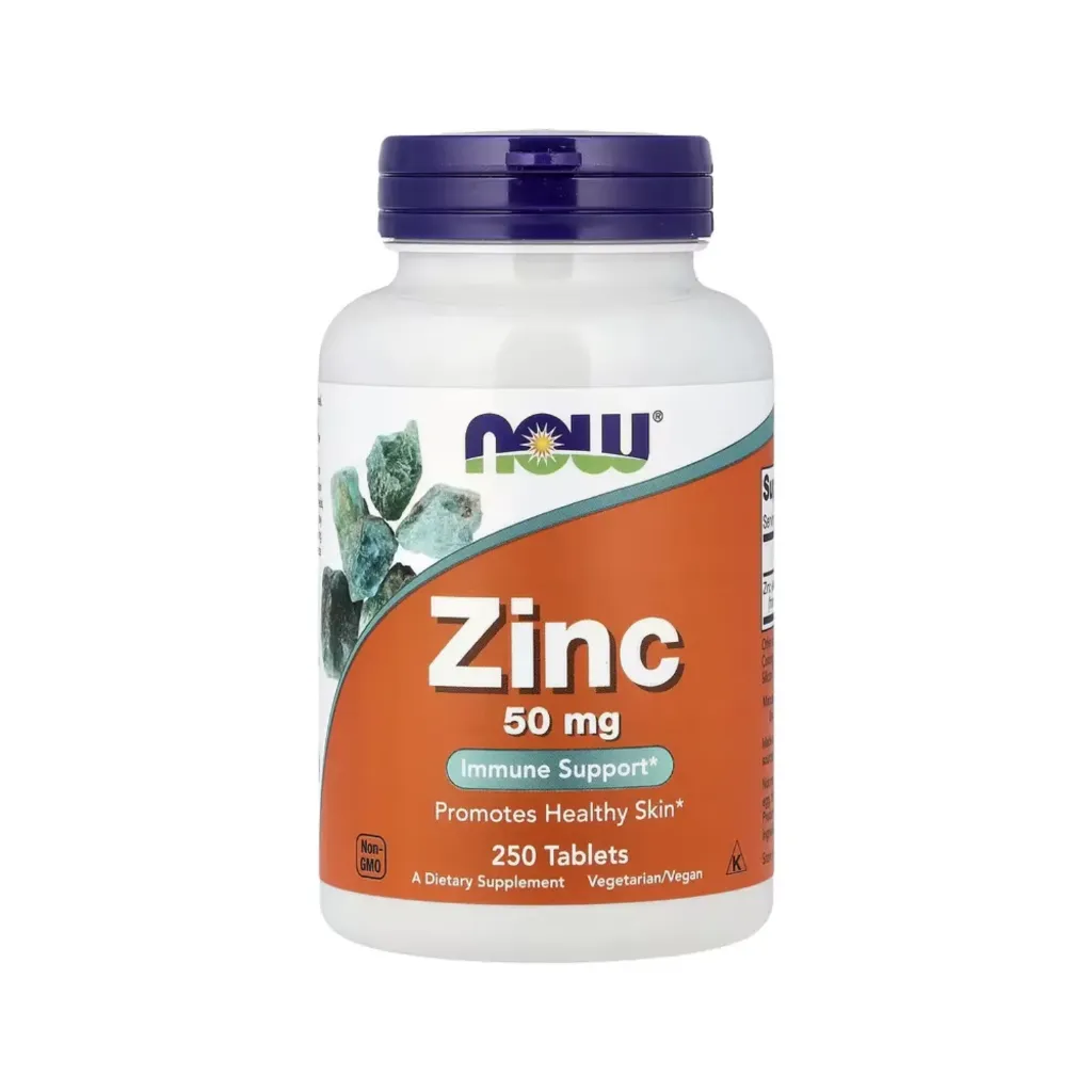 [733739015228] Now Foods Zinc 50 Mg, Refuerzo Inmunitario, Promueve La Salud De La Piel 250 Tabletas 