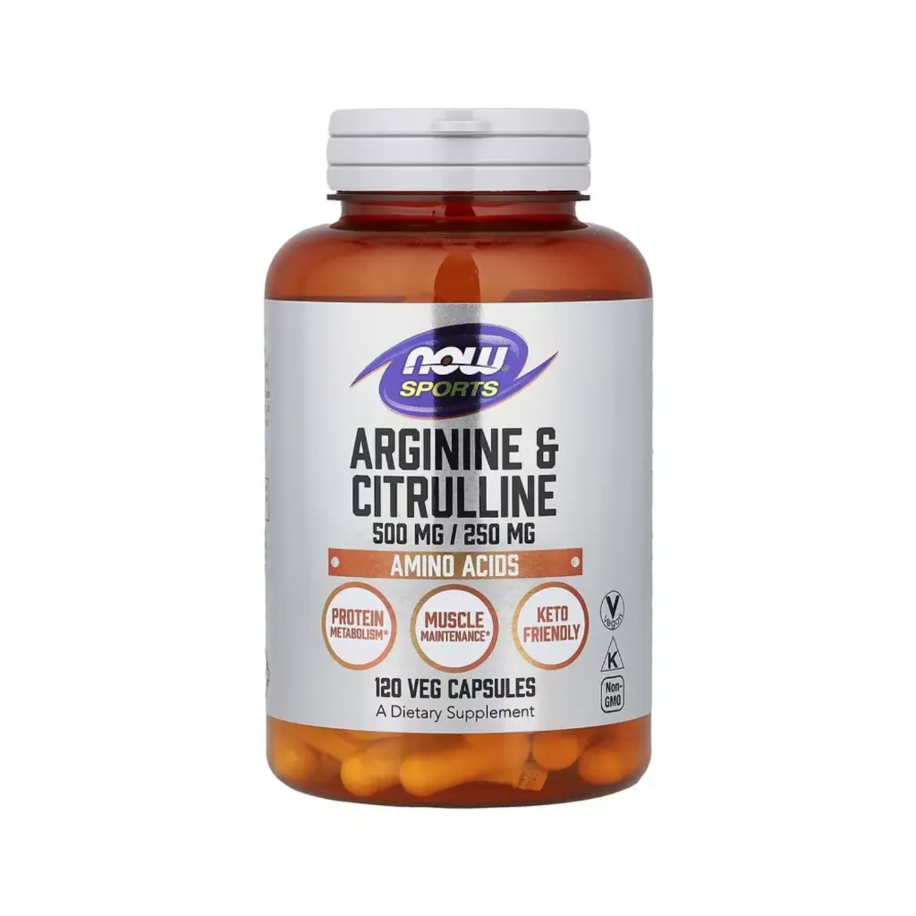 Now Foods Sports Arginina Y Citrulina Aminoácidos, 120 Cápsulas Vegetales 
