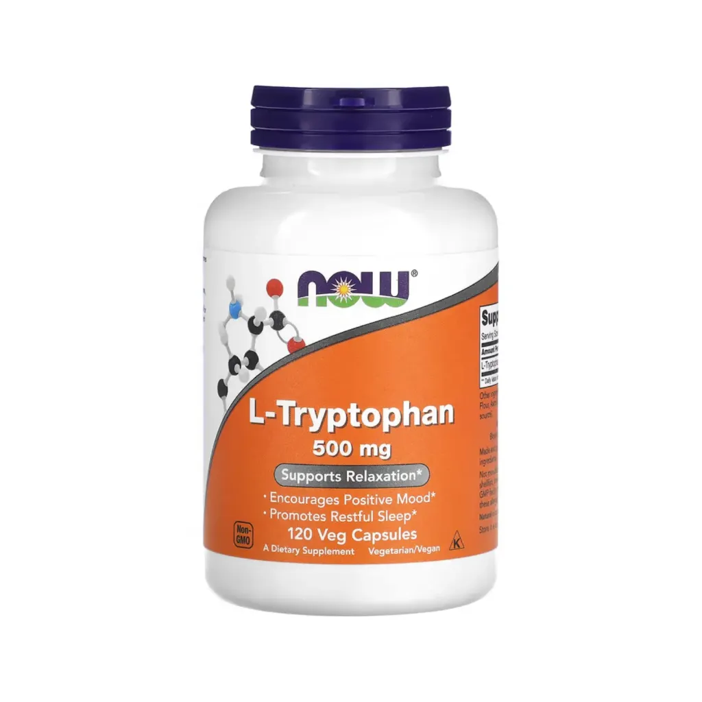 [733739001672] Now Foods L-Triptófano 500 Mg, Favorece El Buen Estado De Ánimo, Promueve La Relajación Y El Sueño Reparador 120 Cápsulas Vegetales 