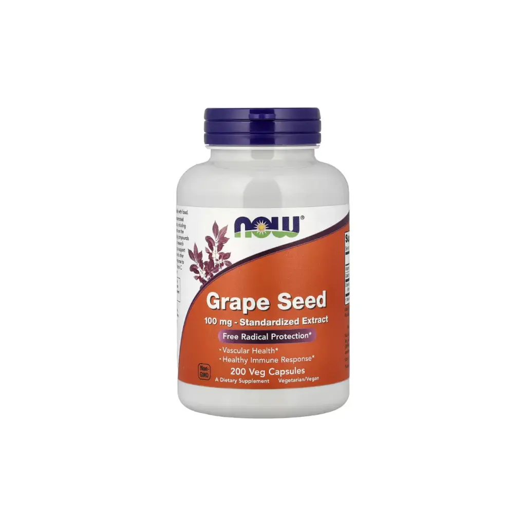 Now Foods Semilla De Uva Extracto Estandarizado 100 Mg, Respuesta Inmunitaria Saludable 200 Cápsulas Vegetales 