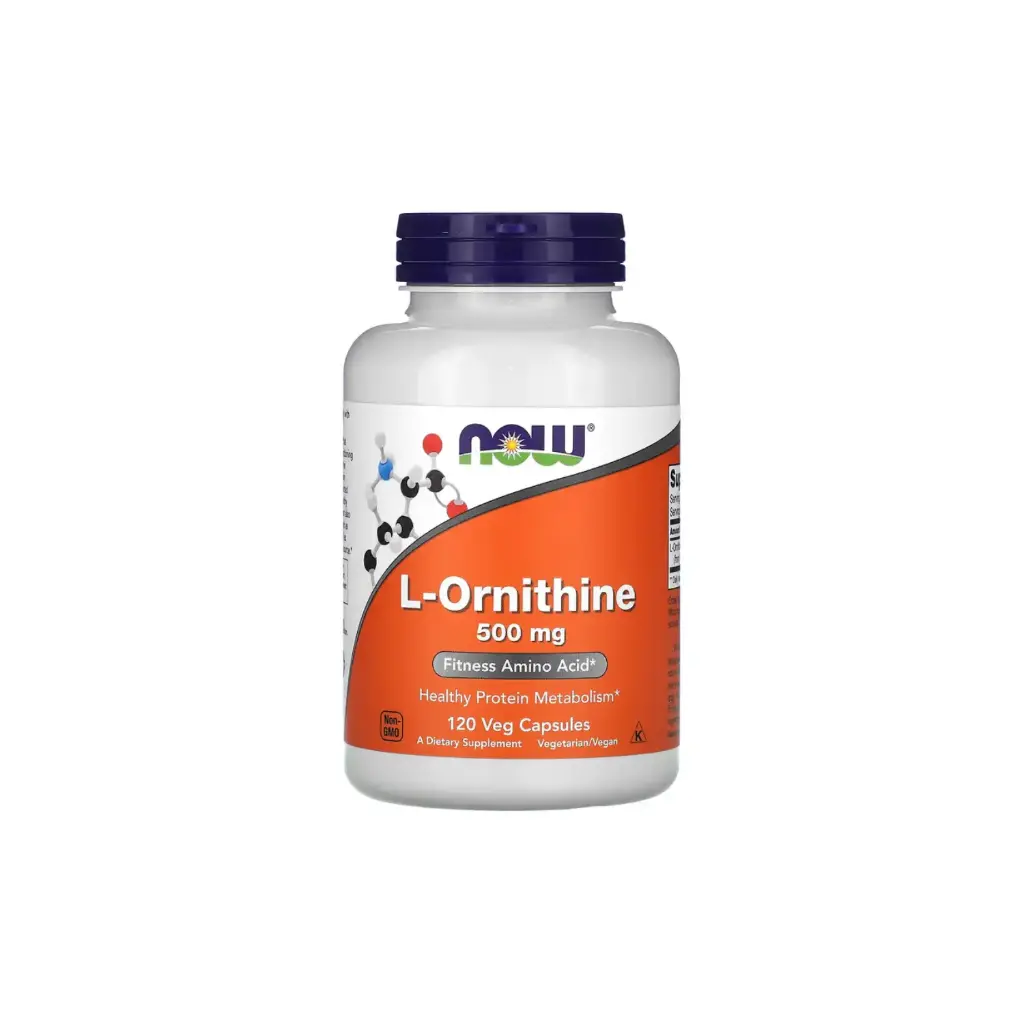 Now Foods L-Ornitina 500 Mg, Aminoácido Para El Acondicionamiento Físico, Metabolismo Saludable De Las Proteínas 120 Cápsulas Vegetales 