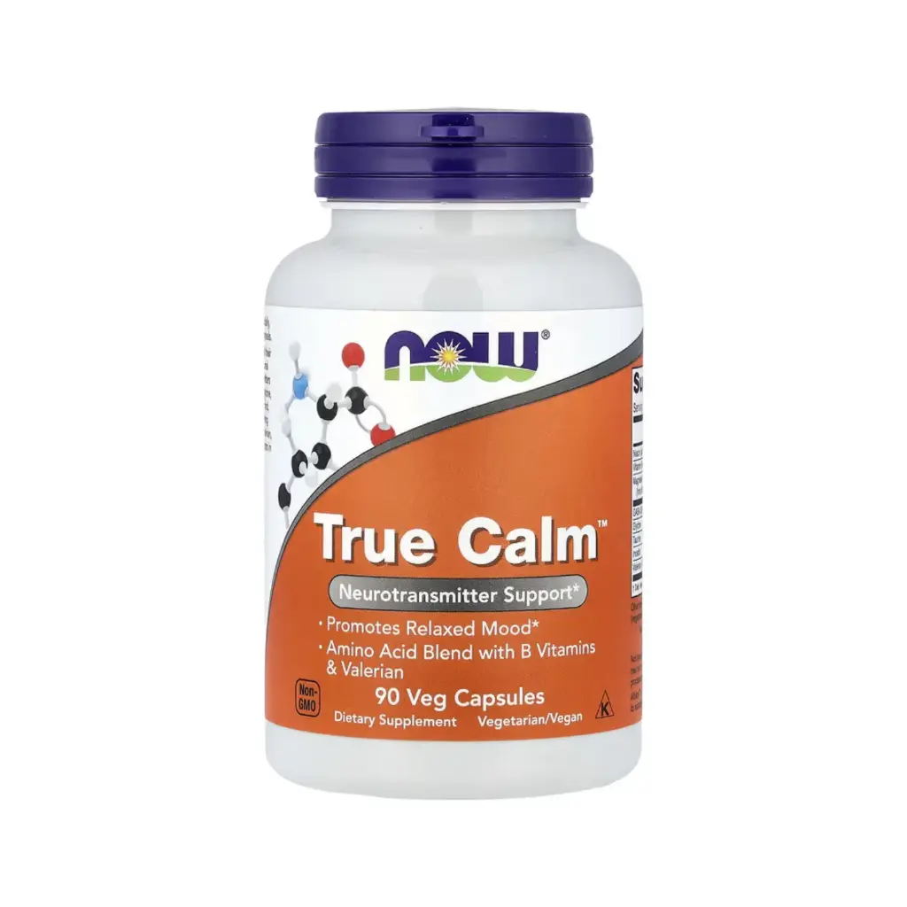 [733739001559] Now Foods True Calm, Refuerzo Para Los Neurotransmisores, Promueve Un Estado De Ánimo Relajado 90 Cápsulas Vegetales 
