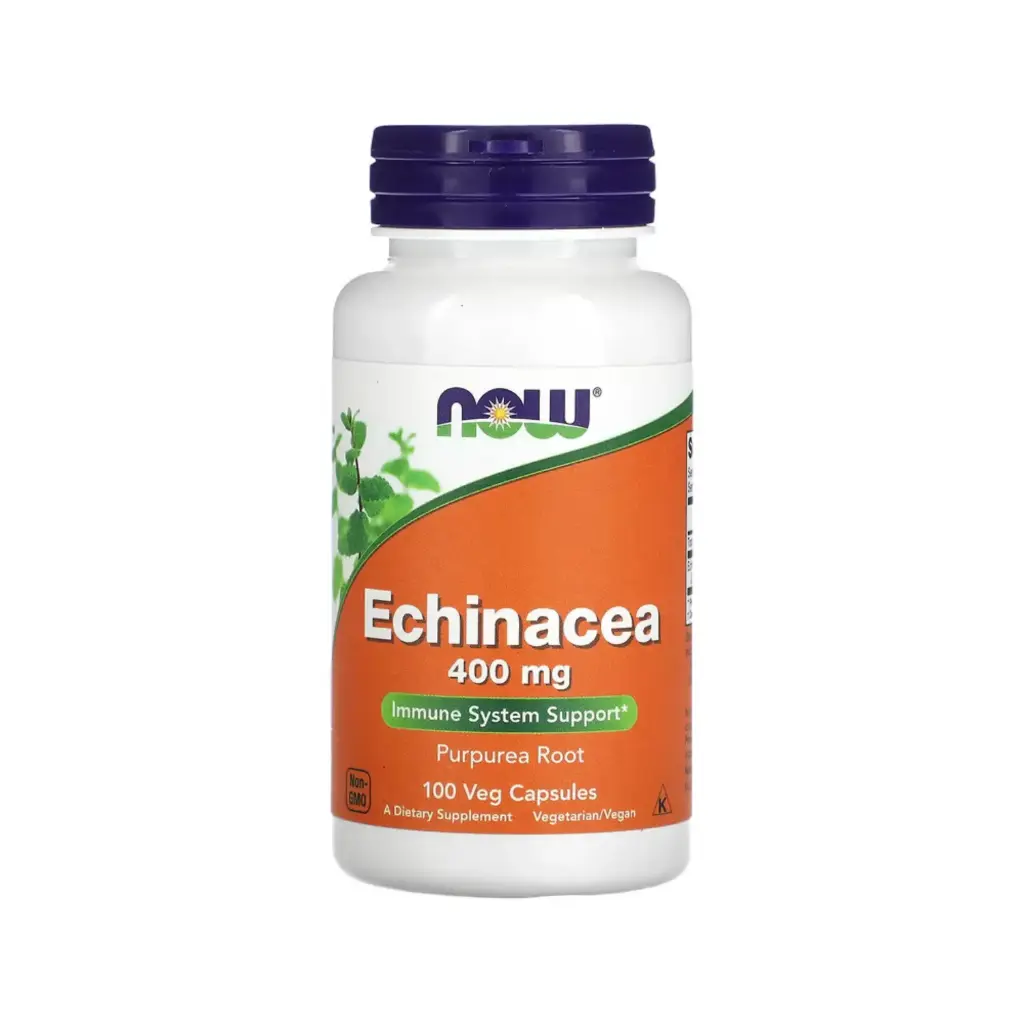 Now Foods Equinácea 400 Mg, Suplemento De Refuerzo Inmunitario 100 Cápsulas Vegetales 