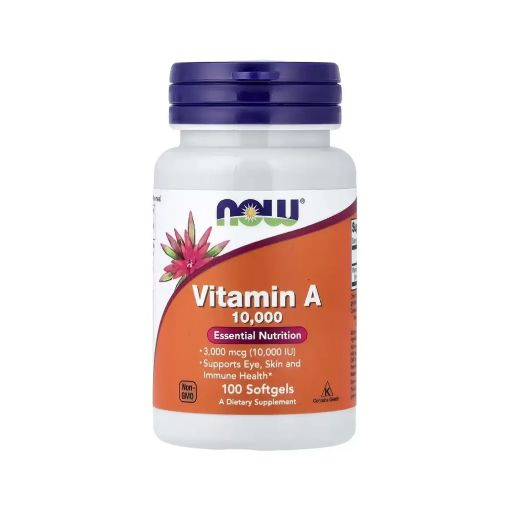 Now Foods Vitamina A 3000 Mcg (10.000 IU), Promueve La Salud Ocular Y La Función Inmunitaria Saludable 100 Cápsulas Blandas 