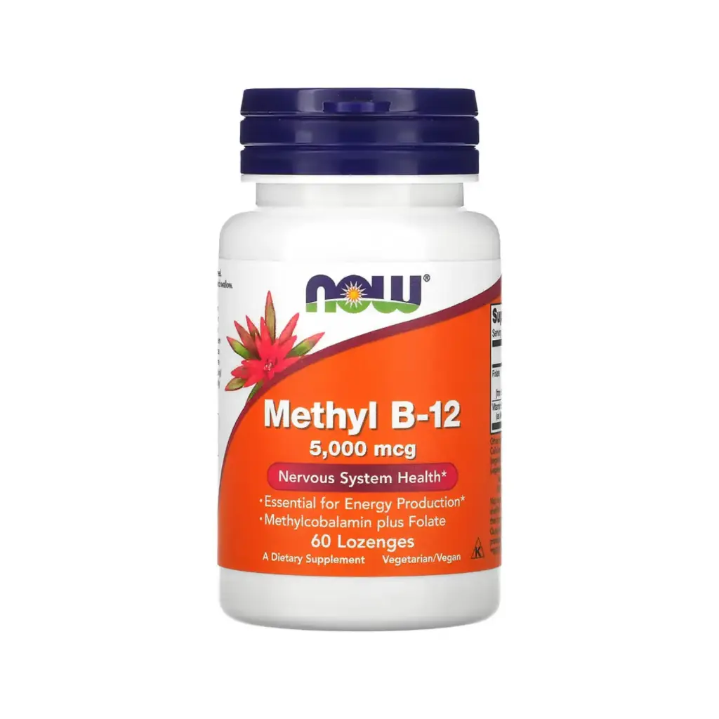 [733739004963] Now Foods Metil B12 5,000Mcg, Producto Esencial Para La Producción De Energía, Salud Del Sistema Nervioso 60 Pastillas 