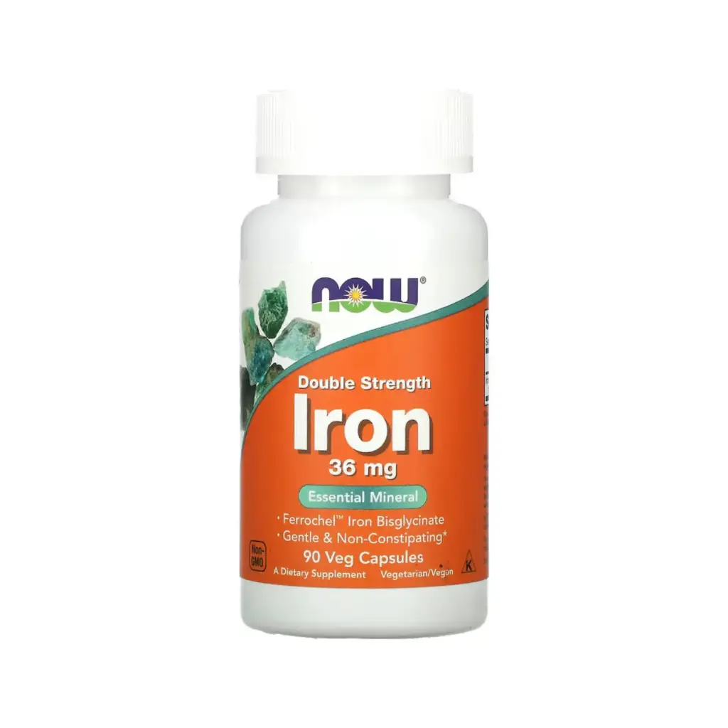 [733739014443] Now Foods Hierro 36 Mg Doble Concentración, Mineral Esencial  90 Cápsulas Vegetales
