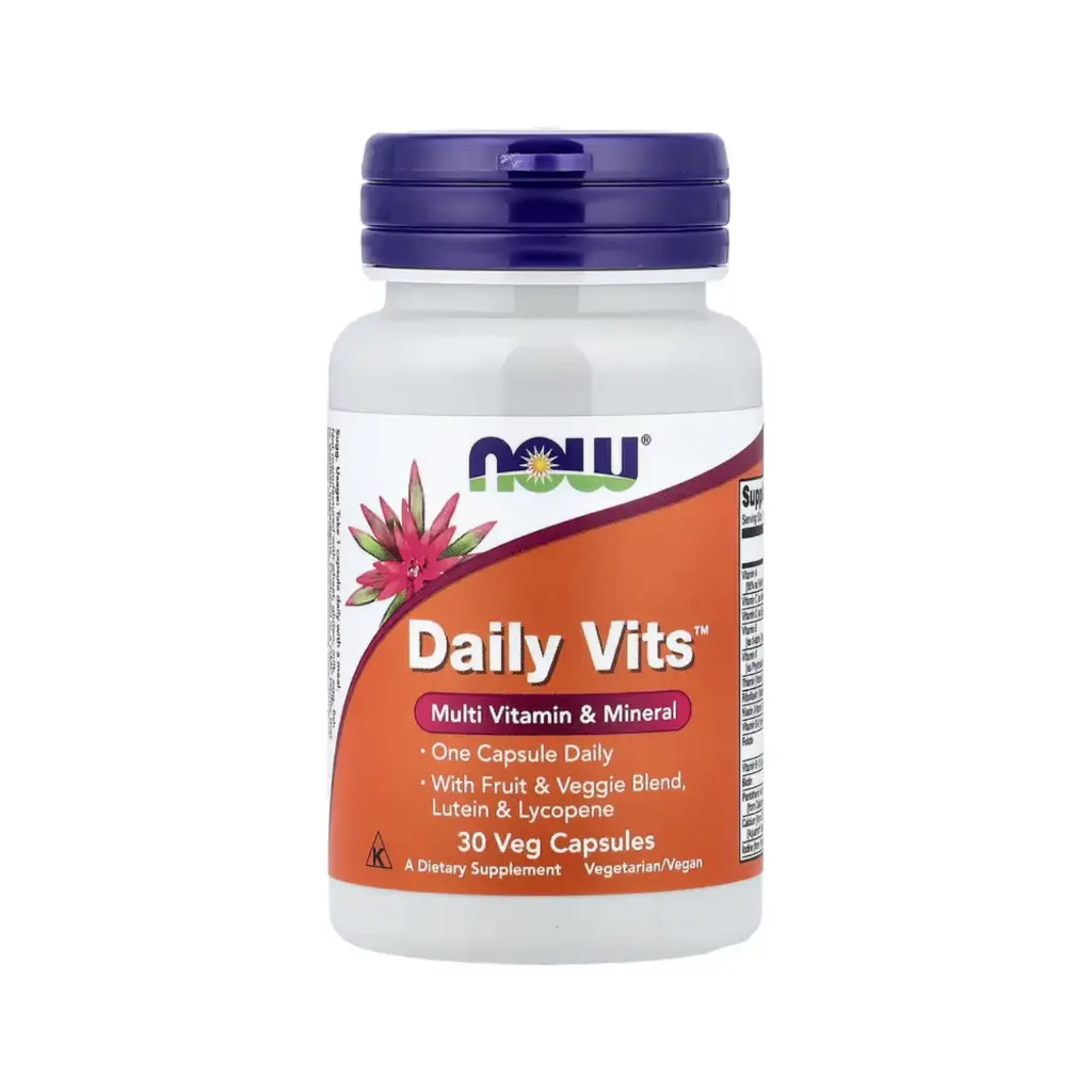 Now Foods Daily Vits, Multivitamínico Y Mineral Con Una Mezcla De Frutas Y Vegetales, Luteína Y Licopeno 30 Cápsulas Vegetales