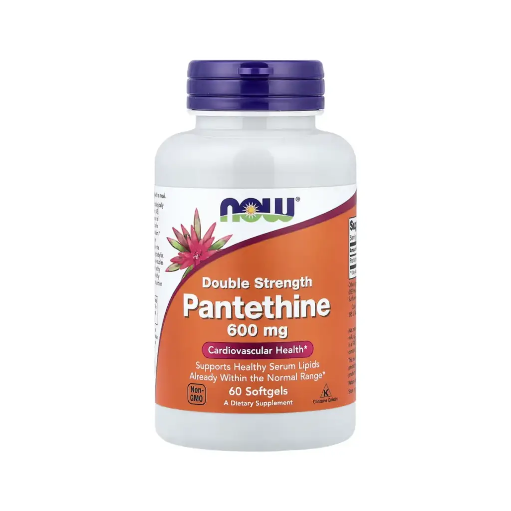 Now Foods Pantetina 600 Mg, Salud Cardiovascular 60 Cápsulas Blandas 