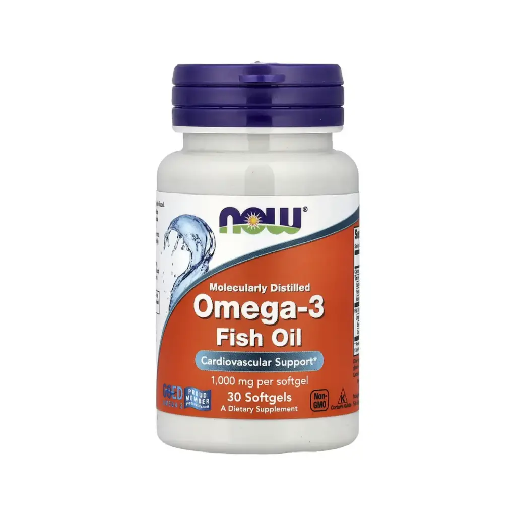 Now Foods Aceite De Pescado Con Omega-3, 30 Cápsulas Blandas (1 G Por Cápsula Blanda) Apoyo Cardiovascular 