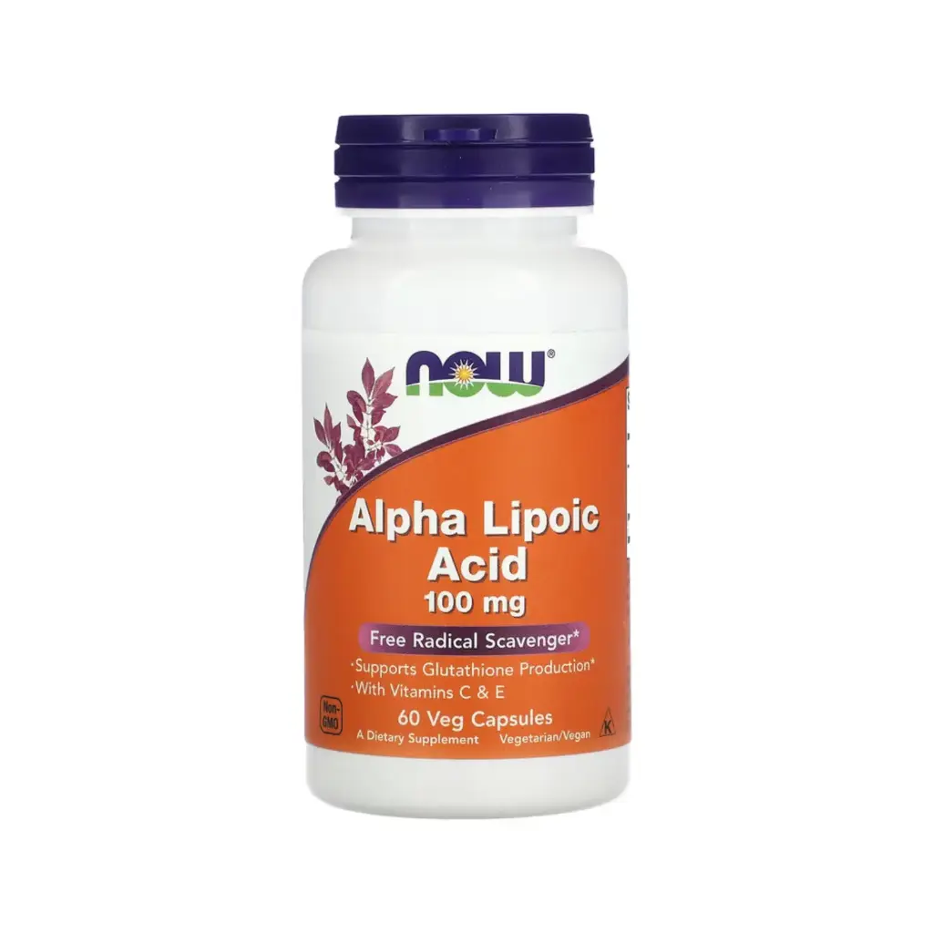 [733739030405] Now Foods Ácido Alfa-Lipoico 100 Mg Con Vitaminas C Y E,  Favorece La Producción De Glutatión 60 Cápsulas Vegetales 