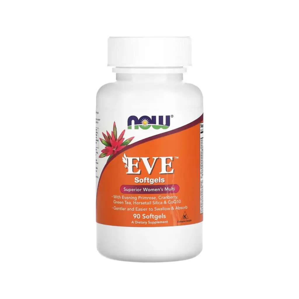 [733739038029] Now Foods Eve Suplemento Multivitamínico Superior Para Mujeres, Con Onagra, Arándano Rojo, Té Verde, Sílice De Cola De Caballo Y Coq10 90 Cápsulas Blandas