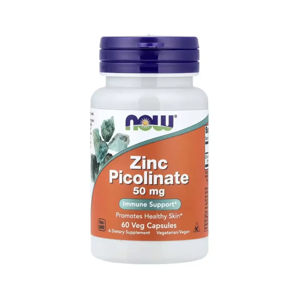 Now Foods Picolinato De Zinc 50 Mg, Refuerzo Del Sistema Inmune 60 Cápsulas Vegetales 