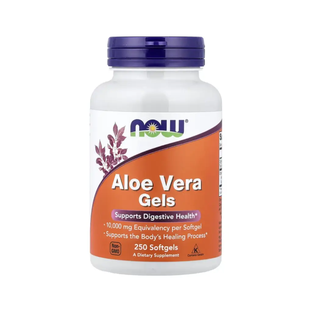Now Foods Aloe Vera 50 Mg, Refuerza El Proceso De Curación Del Cuerpo Y Promueve La Salud Digestiva 250 Cápsulas Blandas 