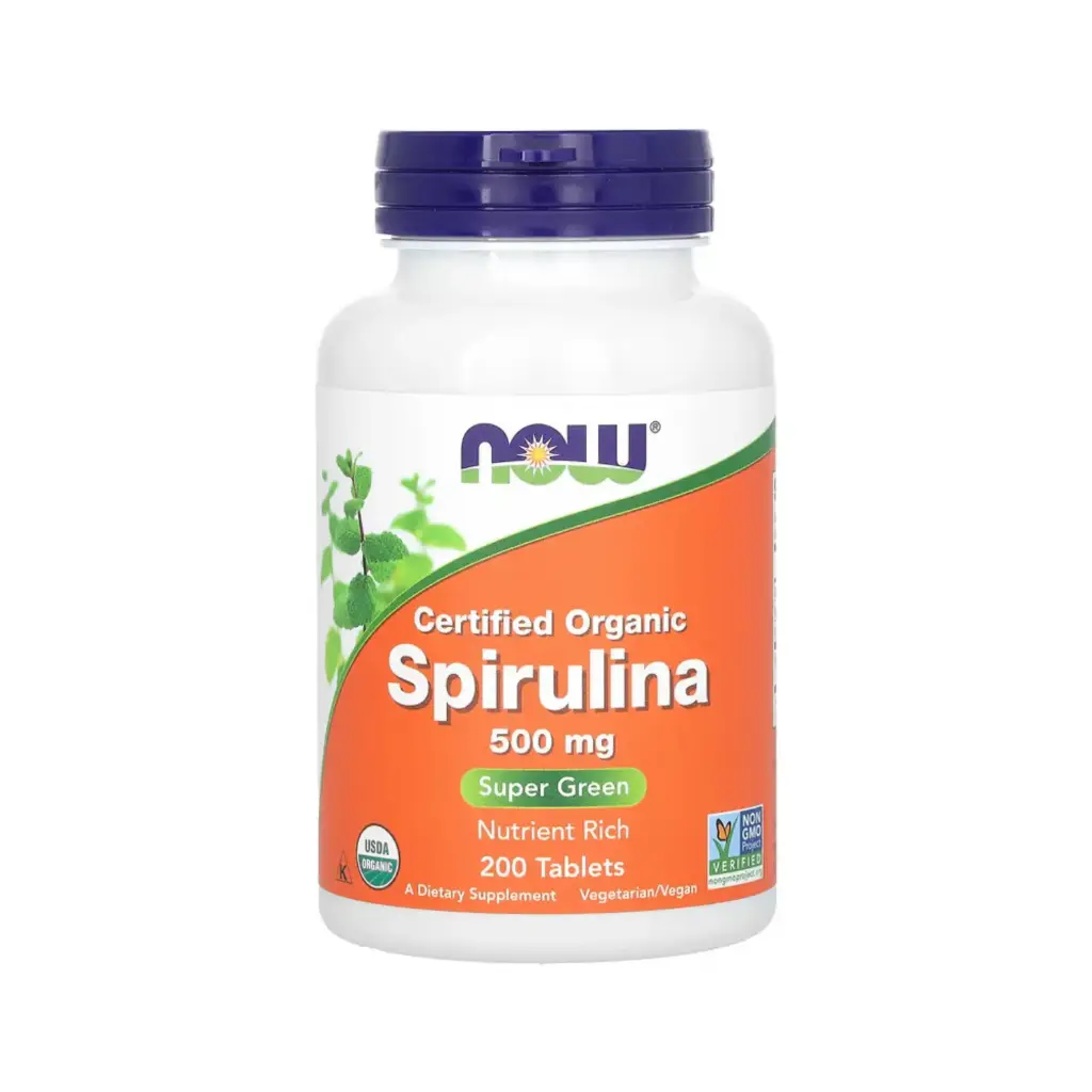 [733739026989] Now Foods Espirulina Orgánica Certificada 500 Mg, 200 Tabletas 