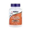 Now Foods L-Lisina 1000 Mg Doble Concentración, Favorece La Síntesis Del Colágeno Y Función Inmunitaria Saludable 100 Tabletas 