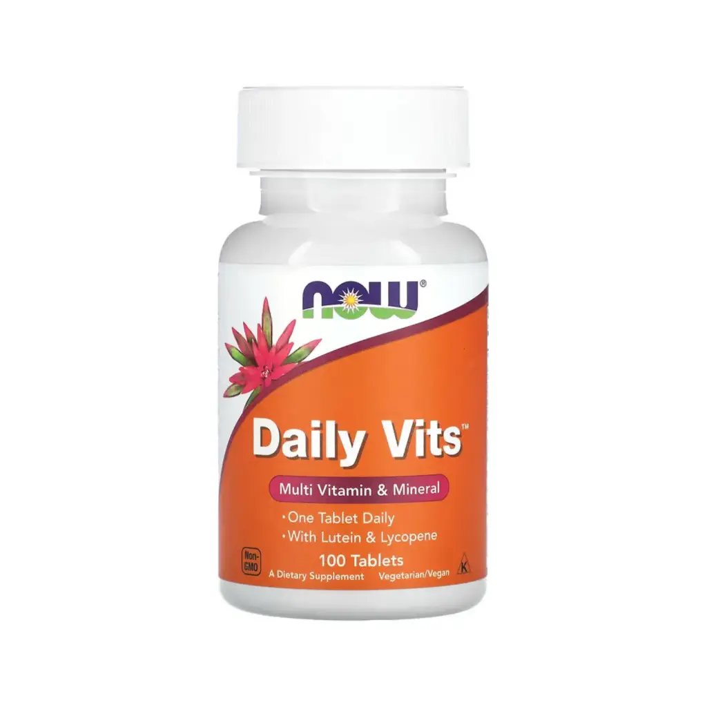 [733739037701] Now Foods Daily Vits Con Luteína & Licopeno Suplemento Multivitamínico Y Mineral, 100 Tabletas 