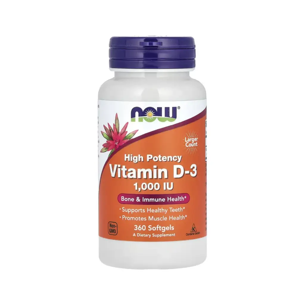 [733739003751] Now Foods Vitamina D3 Alta Potencia 1000 IU, Promueve La Salud Muscular, Salud De Los Huesos Y El Sistema Inmunitario 360 Cápsulas Blandas 