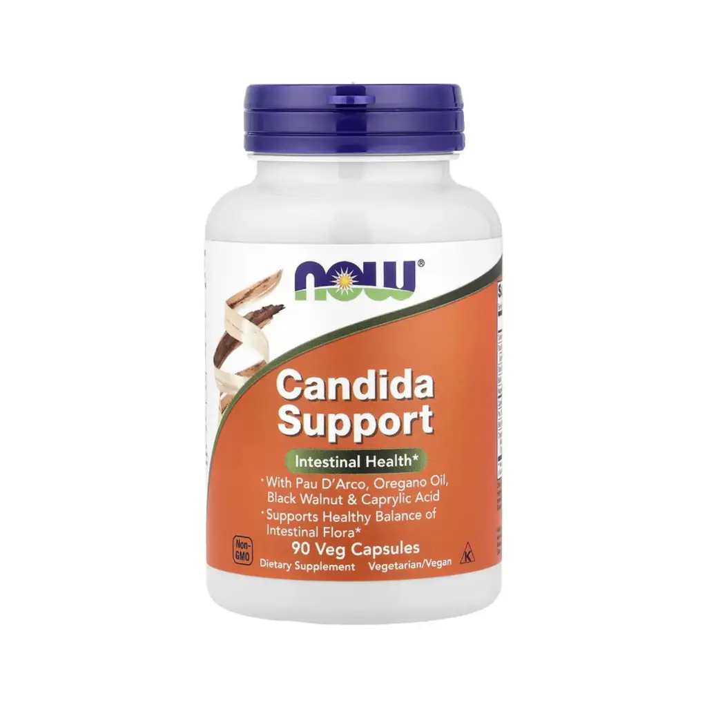 Now Foods Refuerzo Para La Cándida Con Lapacho Rosado, Aceite De Orégano, Nuez Negra Y Ácido Caprílico, Promueve Un Equilibrio Saludable De La Flora Intestinal 90 Cápsulas Vegetales