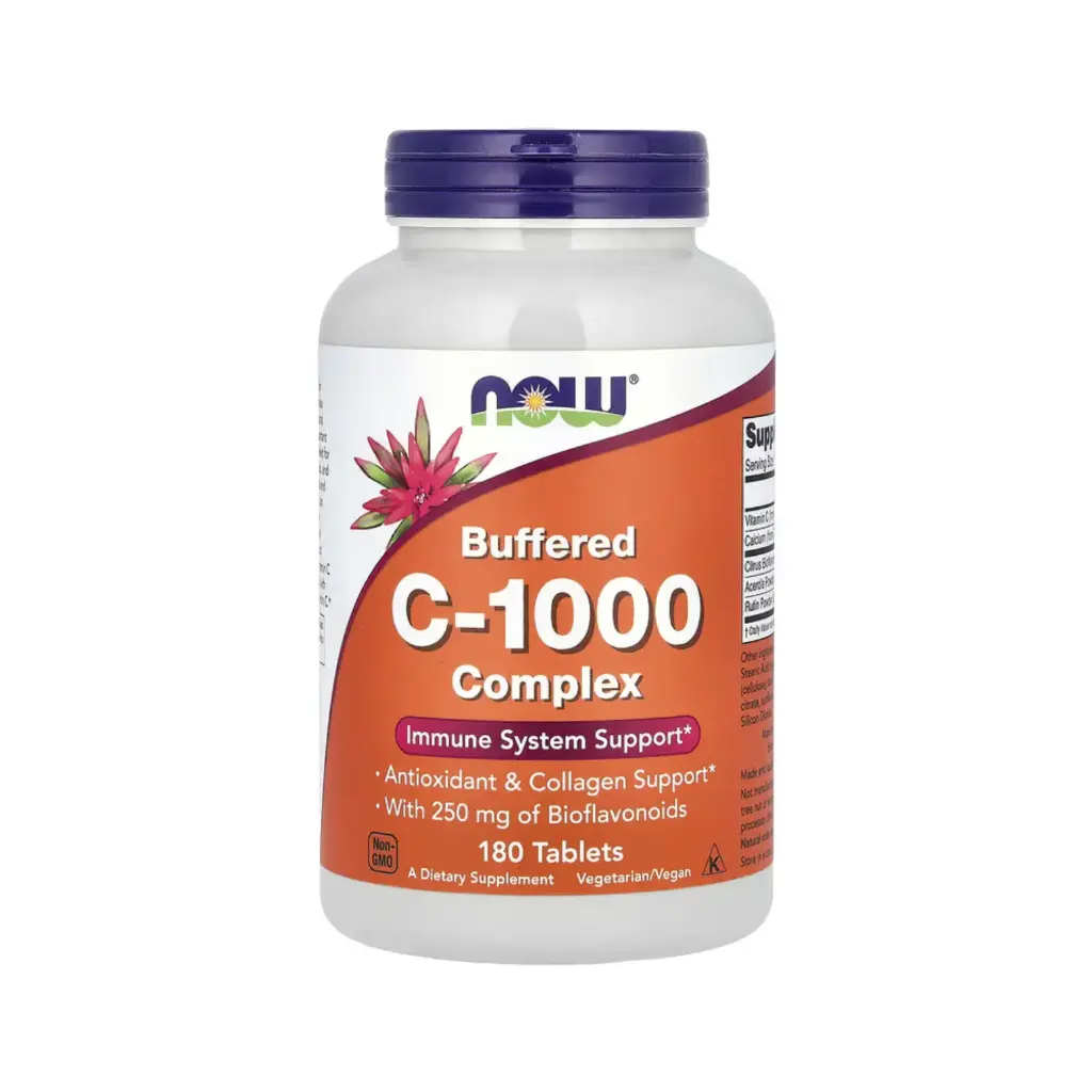 Now Foods Complejo C-1000 Regulado Con 250 Mg De Bioflavonoides, Protección Antioxidante 180 Tabletas