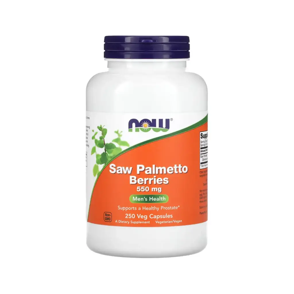 Now Foods Bayas De Palma Enana Americana 550 Mg, Refuerza La Salud De La Próstata 250 Cápsulas Vegetales 