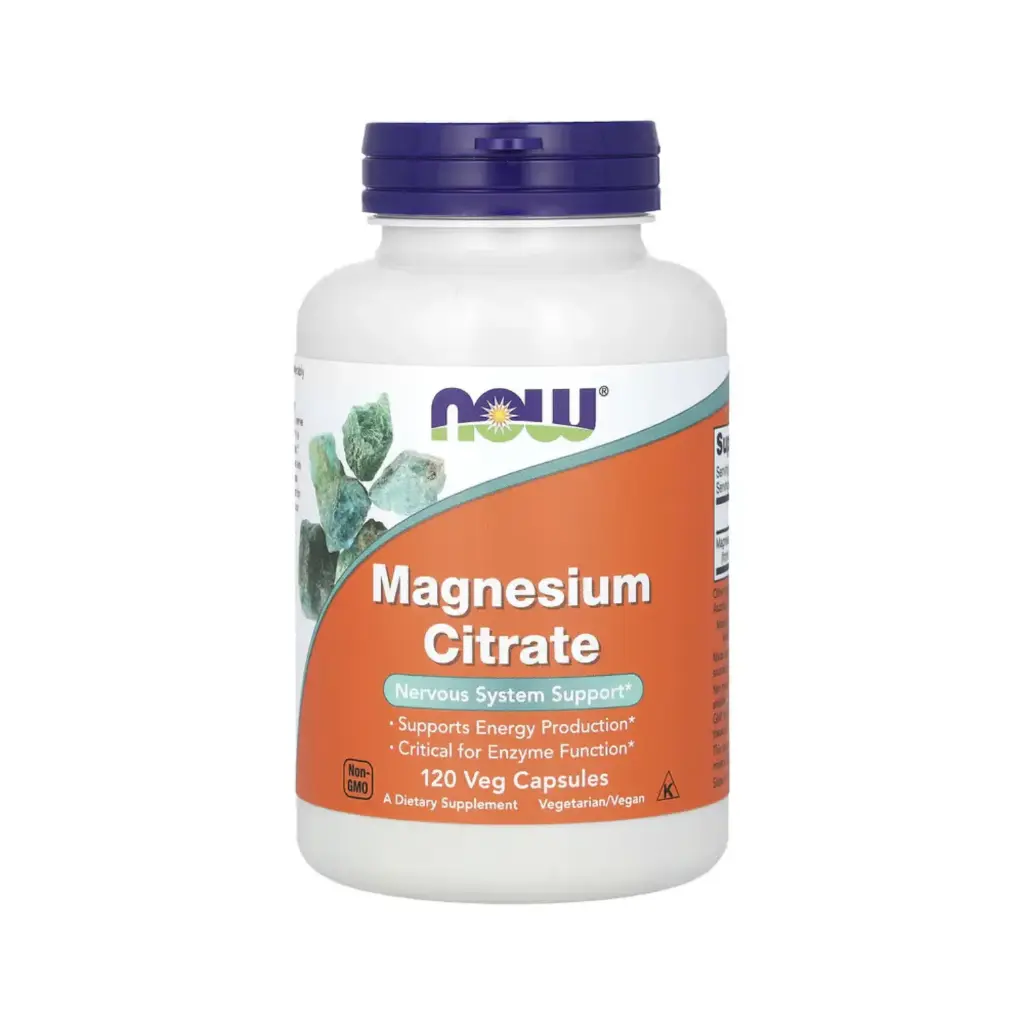 Now Foods Citrato De Magnesio 133 Mg Por Cápsula, Fortalece El Sistema Nervioso Y Estimula La Producción De Energía 120 Cápsulas Vegetales