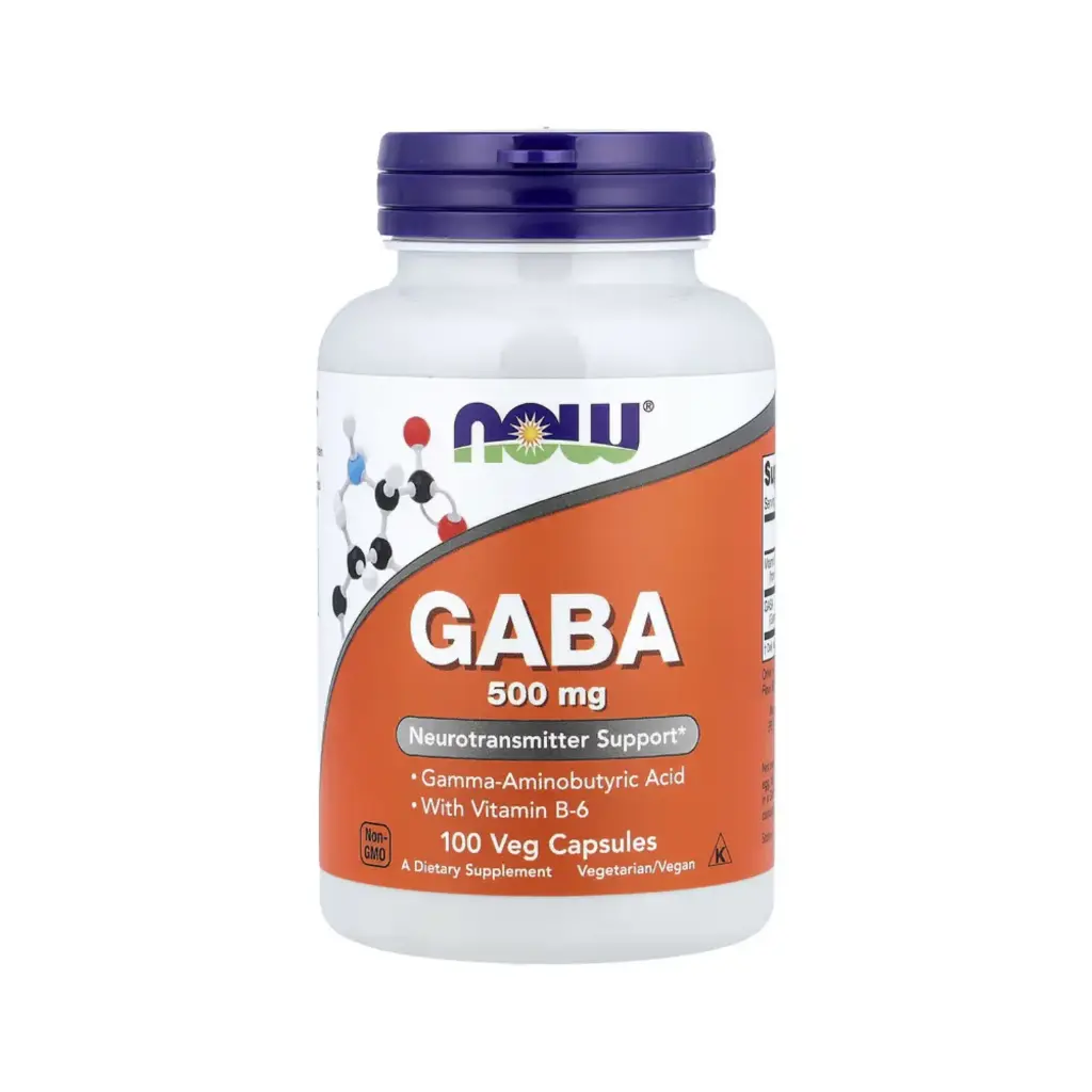 [733739000873] Now Foods Gaba 500 Mg Con Vitamina B6, Refuerzo Para Los Neurotransmisores 100 Cápsulas Vegetales