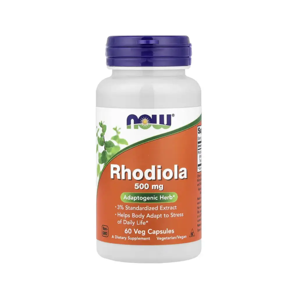 Now Foods Rodiola 500 Mg, Hierba Adaptógena 60 Cápsulas Vegetales