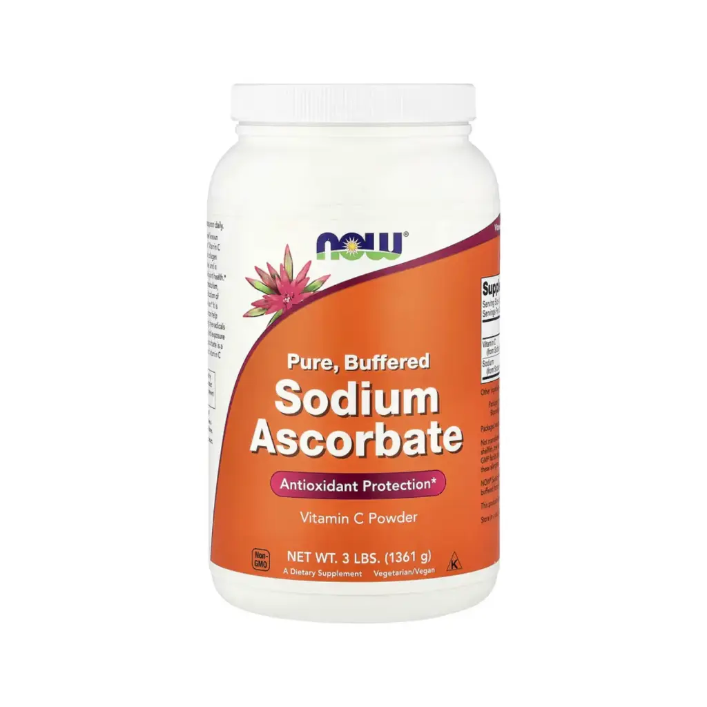 Now Foods Polvo De Ascorbato De Sodio, Protección Antioxidante 3 Lbs (1361 G)