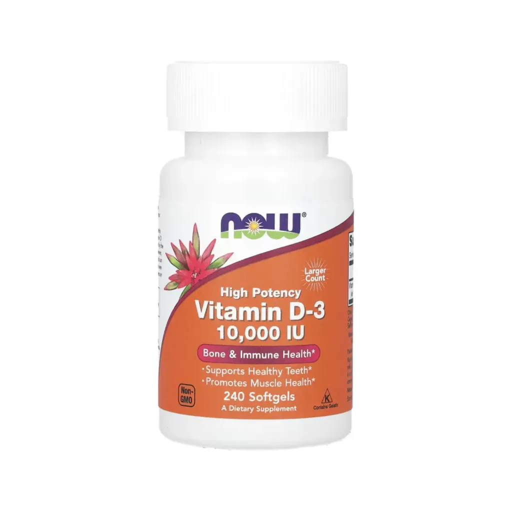 [733739003850] Now Foods Vitamina D3 Alta Potencia 10.000 UI, 240 Cápsulas Blandas