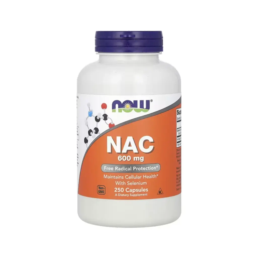 Now Foods Nac 600 Mg, Mantiene La Salud Celular Con Selenio 250 Cápsulas