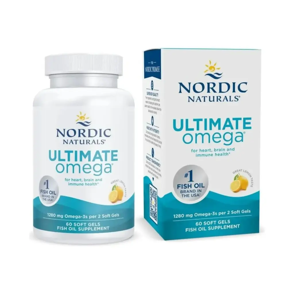 Nordic Naturals Ultimate Omega-3 Con 60 Softgel 1,280 mg por 2 Servicios Sabor Limón