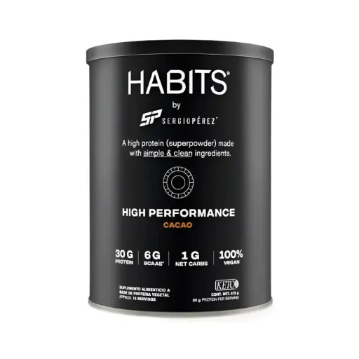 [7501468149636] Proteína Habits Vegana By Checo Perez 578g Cacao
