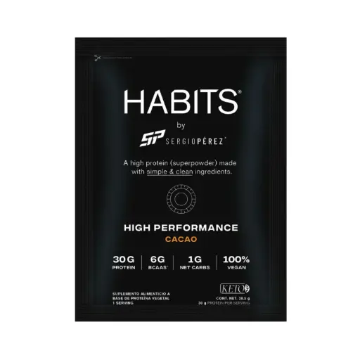[GR-J11M-R3LX] Habits Proteína Vegana By Checo Perez 15 Sobres Cacao