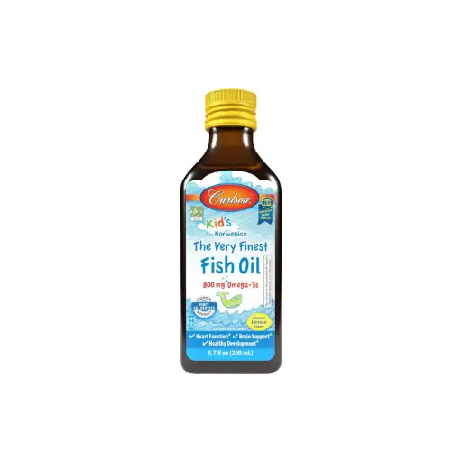 [088395015434]  Carlson Labs Kid's, Aceite de Pescado, 800 mg, 200 ml, Limón