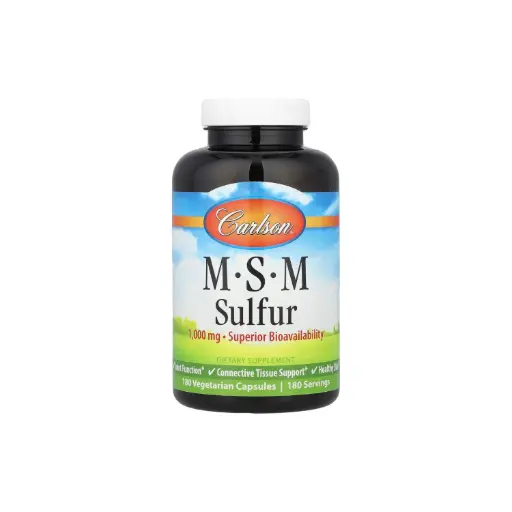 [088395087226] Carlson Labs Msm-Sulfer, 1000 mg-Superior, 180 Cápsulas