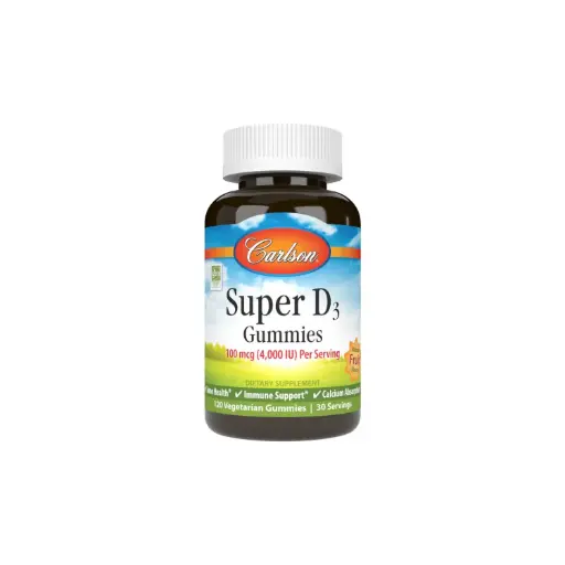 [088395498008] Carlson Labs Super D3, 100 mcg, 120 Gomitas