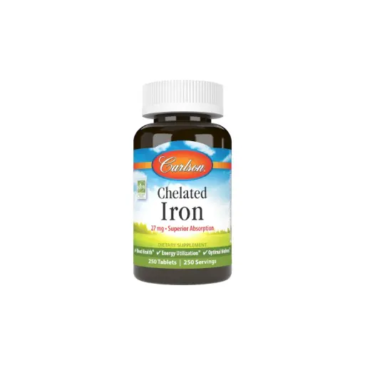 [088395055720] Carlson Labs Hierro Quelado, 27 mg, Absorción Superior, 250 Tabletas