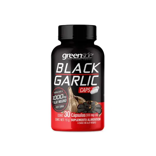 [033119301508] GREENSIDE Ajo Negro Black Garlic Bienestar Cardiovascular 500mg, 30 Caps