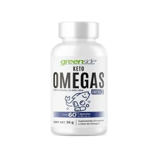 [033119303281] GREENSIDE Keto Omegas Ácidos Grasos Para El Bienestar Cardiovascular, Metabolismo y Equilibrio del organismo 60 Caps
