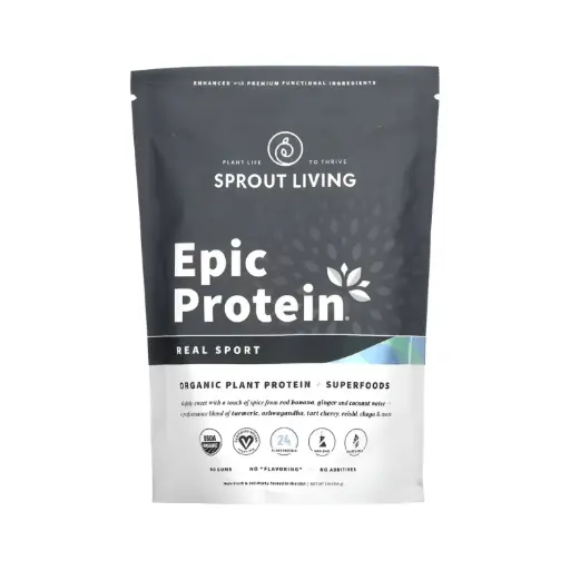 [852457007749] Sprout Living Epic Protein Real Sport 1 Libra, Rendimiento Atlético de Élite y Recuperación Muscular