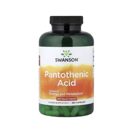 [087614010656] Swanson Ácido Pantoténico, Energía Y Metabolismo 500 Mg, 250 Cápsulas