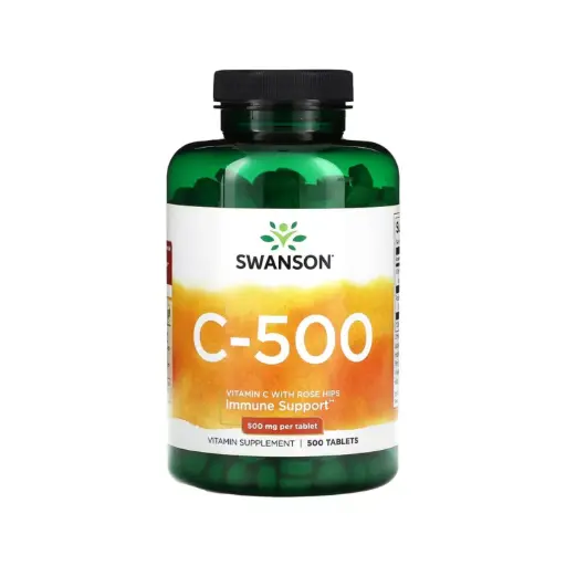 [087614010878] Swanson, C-500 Refuerzo Inmunitario 500 Mg, 500 Tabletas