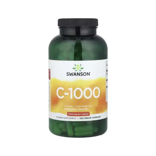 [087614011066] Swanson C-1000 Vitamina C Con Rosa Mosqueta, Salud Inmunitaria, 250 Cápsulas Veganas