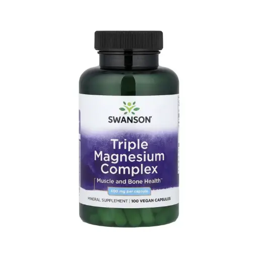[0087614018089] Swanson Complejo Triple De Magnesio, Salud Muscular Y Ósea 400 Mg, 100 Cápsulas 