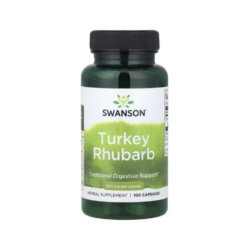 [087614110400] Swanson Ruibarbo De Pavo, Refuerzo Digestivo Tradicional 500 Mg, 100 Cápsulas