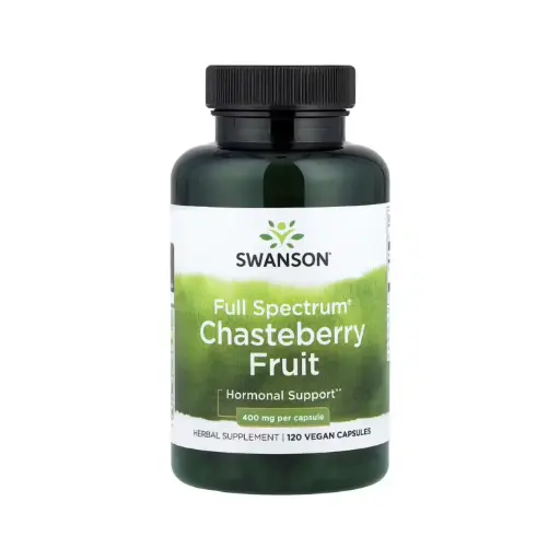 [087614110653] Swanson Full Spectrum Fruto Del Sauzgatillo, Refuerzo Hormonal 400 Mg, 120 Cápsulas Veganas