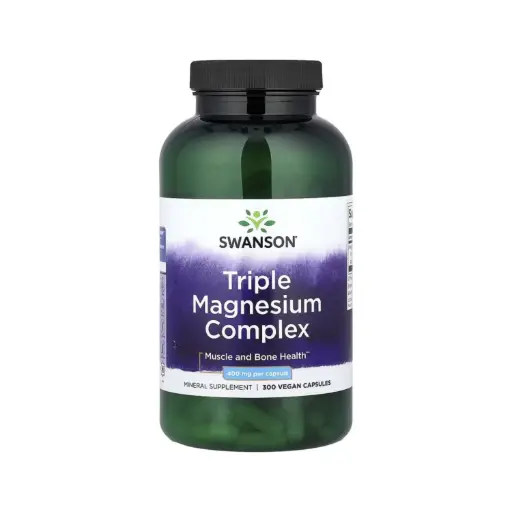 [087614110790] Swanson Complejo De Triple Magnesio, Refuerza La Salud De Los Nervios, Los Músculos Y La Salud 400 Mg, 300 Cápsulas Veganas