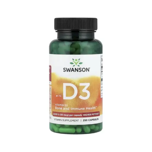 [087614112107] Swanson Vitamina D3, Salud Ósea E Inmunitaria 2000 Ui, 250 Cápsulas 