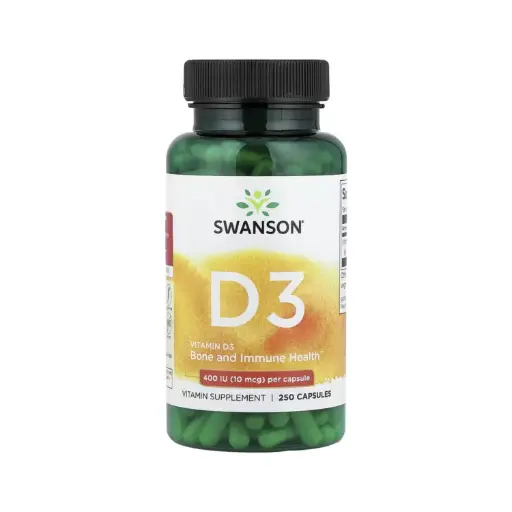 [0087614112114] Swanson Vitamina D3,  Salud Ósea E Inmunitaria 400 Ui (10 Mcg), 250 Cápsulas