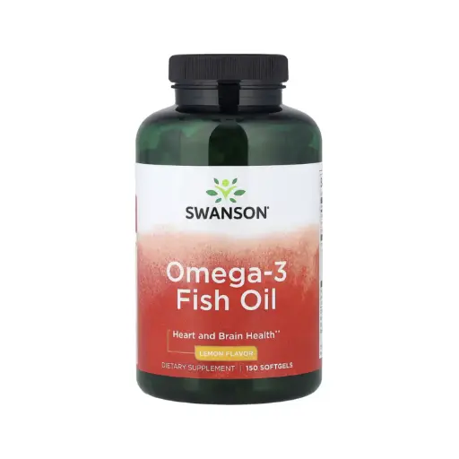 [087614112534] Swanson Aceite De Pescado Con Omega-3, Limón, Salud Cardíaca Y Cerebral 150 Cápsulas Blandas